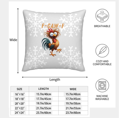 Funny F-CAW-F Rooster Christmas Pillow Cover (Set of 2)