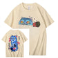 Blå tiger & fågel Rolig T-shirt i 100% bomull