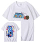Blå tiger & fågel Rolig T-shirt i 100% bomull