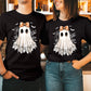 Spooky Season Boo Ghost Bow Witch Thanksgiving Funny Tops for Men, Women & Ladies
