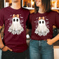 Spooky Season Boo Ghost Bow Witch Thanksgiving Funny Tops for Men, Women & Ladies