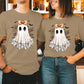 Spooky Season Boo Ghost Bow Witch Thanksgiving Funny Tops for Men, Women & Ladies