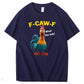F-Caw-F What The Heli Carzy Chicken Pattern100% Cotton T-Shirt