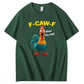 F-Caw-F What The Heli Carzy Chicken Pattern100% Cotton T-Shirt