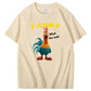 F-Caw-F What The Heli Carzy Chicken Pattern100% Cotton T-Shirt