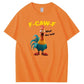 F-Caw-F What The Heli Carzy Chicken Pattern100% Cotton T-Shirt