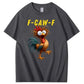 F-Caw-F Crazy Chicken Pattern100% Cotton T-Shirt