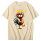F-Caw-F Crazy Chicken Pattern100% Cotton T-Shirt