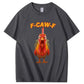 F-Caw-F Shocked Mouth Chicken Pattern100% Cotton T-Shirt