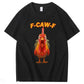 F-Caw-F Shocked Mouth Chicken Pattern100% Cotton T-Shirt