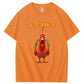 F-Caw-F Shocked Mouth Chicken Pattern100% Cotton T-Shirt