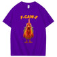 F-Caw-F Shocked Mouth Chicken Pattern100% Cotton T-Shirt