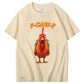 F-Caw-F Shocked Mouth Chicken Pattern100% Cotton T-Shirt