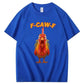 F-Caw-F Shocked Mouth Chicken Pattern100% Cotton T-Shirt