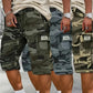 Men's Camo Twill Cargo Shorts Set – Pocket Drawstring Casual