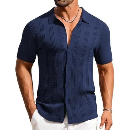 Urbntees Men's Knit Polo Shirt Short Sleeve Button Down Casual Summer Beach