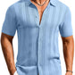 Urbntees Men's Knit Polo Shirt Short Sleeve Button Down Casual Summer Beach
