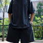 Men's Summer Casual Set, Pure Color Round Neck Short Sleeve Knit Tee & Shorts
