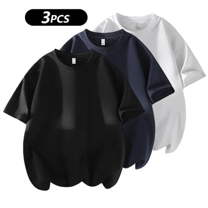 Men's 3PCS 100% cotton Crew Neck T-Shirts Set