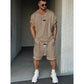Athleisure Fusion T-Shirt Shorts Set Street Style Cotton Men's Regular Fit Below the Knee Crew Neck Drop Shoulder Casual Minimalist Summer Clothes