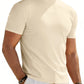 Men's Summer Solid Color Short Sleeve Fashion Tee, High Neck Slim Fit T-Shirt for Gym Casual Wear