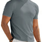 Men's Summer Solid Color Short Sleeve Fashion Tee, High Neck Slim Fit T-Shirt for Gym Casual Wear