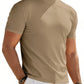 Men's Summer Solid Color Short Sleeve Fashion Tee, High Neck Slim Fit T-Shirt for Gym Casual Wear