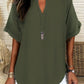Women's Plain Short Sleeve Blouse, Casual Solid Color Top for Daily Wear, Ladies Clothes for All Seasons