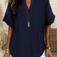 Women's Plain Short Sleeve Blouse, Casual Solid Color Top for Daily Wear, Ladies Clothes for All Seasons