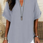 Women's Plain Short Sleeve Blouse, Casual Solid Color Top for Daily Wear, Ladies Clothes for All Seasons