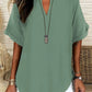 Women's Plain Short Sleeve Blouse, Casual Solid Color Top for Daily Wear, Ladies Clothes for All Seasons