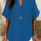 Women's Plain Short Sleeve Blouse, Casual Solid Color Top for Daily Wear, Ladies Clothes for All Seasons