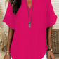 Women's Plain Short Sleeve Blouse, Casual Solid Color Top for Daily Wear, Ladies Clothes for All Seasons