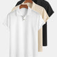 Men's Solid Color Pique Textured Knit Polo Shirt, Regular Fit Casual Short Sleeve Top for Summer, Men's Clothes for Daily Wear, Menswear