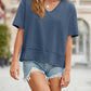 Women's Summer V Neck T Shirts Casual Short Sleeve Flowy Tops Cute Loose Fit Basic Tees Premium Blend Fabric Flattering V Neckline