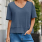 Women's Summer V Neck T Shirts Casual Short Sleeve Flowy Tops Cute Loose Fit Basic Tees Premium Blend Fabric Flattering V Neckline