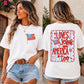 She Loves Jesus and America Too T Shirt, 4th of July Patriotic Coquette Bow Tee, USA Flag Preppy Red White Blue Shirt, Christian Gift for Women