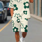 Men's 3D Printed Floral Short Sleeve Top and Shorts Matching Two-Piece Set, Fitted Outfit Sets, Casual Fitted Design, All over Print, Summer Fashion, Menswear