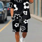 Men's 3D Printed Floral Short Sleeve Top and Shorts Matching Two-Piece Set, Fitted Outfit Sets, Casual Fitted Design, All over Print, Summer Fashion, Menswear