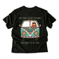 Vibrant Bohemian Graphic T Shirt for Women Featuring Hippie Bus and Desert Scene with Dark Desert Highway Quote