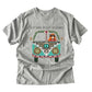Vibrant Bohemian Graphic T Shirt for Women Featuring Hippie Bus and Desert Scene with Dark Desert Highway Quote