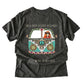 Vibrant Bohemian Graphic T Shirt for Women Featuring Hippie Bus and Desert Scene with Dark Desert Highway Quote