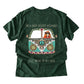 Vibrant Bohemian Graphic T Shirt for Women Featuring Hippie Bus and Desert Scene with Dark Desert Highway Quote