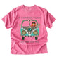 Vibrant Bohemian Graphic T Shirt for Women Featuring Hippie Bus and Desert Scene with Dark Desert Highway Quote