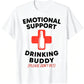 Men's Fitted Short-Sleeve Casual Streetwear Funny Graphic Tee - Menswear Emotional Support Drinking Buddy Top