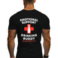 Men's Fitted Short-Sleeve Casual Streetwear Funny Graphic Tee - Menswear Emotional Support Drinking Buddy Top