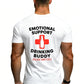 Men's Fitted Short-Sleeve Casual Streetwear Funny Graphic Tee - Menswear Emotional Support Drinking Buddy Top