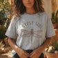 Boho Dragonfly Shirt Women Gypsy Soul Graphic Tee Plus Size Vintage Mystical Top