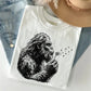 Bigfoot Dandelion T-Shirt, Vintage Sasquatch Nature Tee, Woodland Cryptid Graphic T-Shirt, Outdoor Adventure Shirt, Bigfoot Lover Gift