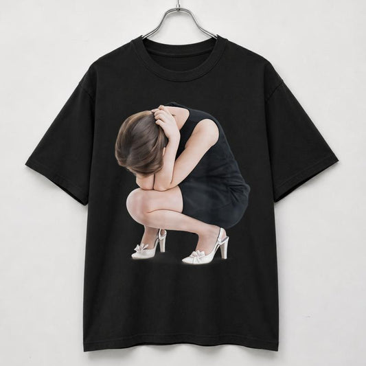 Girl in Anguish Tee - Unisex Graphic T-Shirt in  Cotton